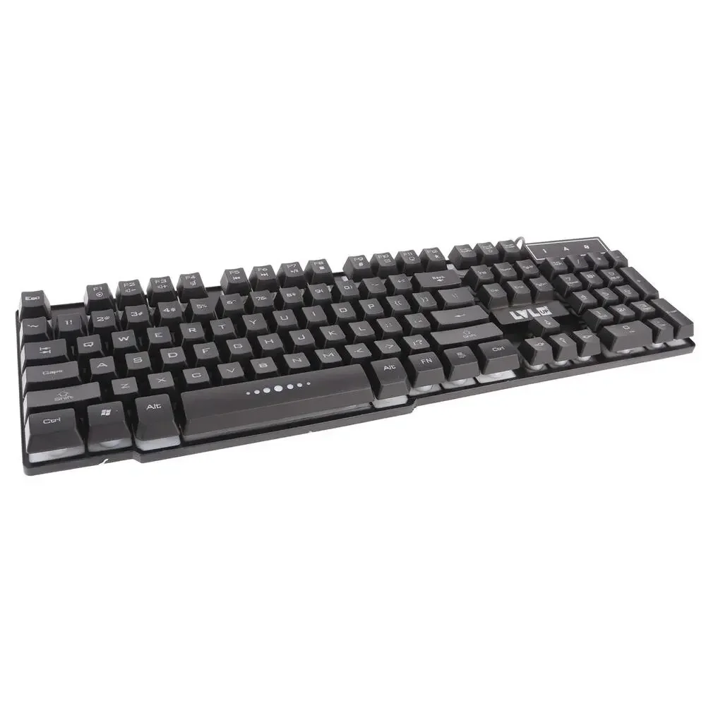 NEW LVLUP LU734 PRO RGB Gaming Keyboard USB Wired Mechanical Feel Black